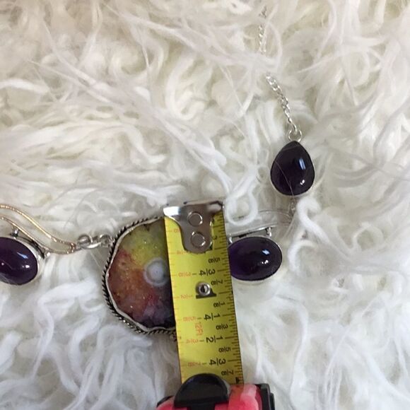 RAINBOW SOLAR AGATE NECKLACE 18” STERLING SILVER - Picture 8 of 16